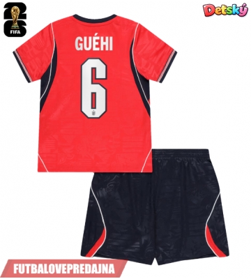 Lacne Dětský Futbalové dres Anglicko Marc Guehi #6 MS 2026 Krátky Rukáv - Preč (+ trenírky)